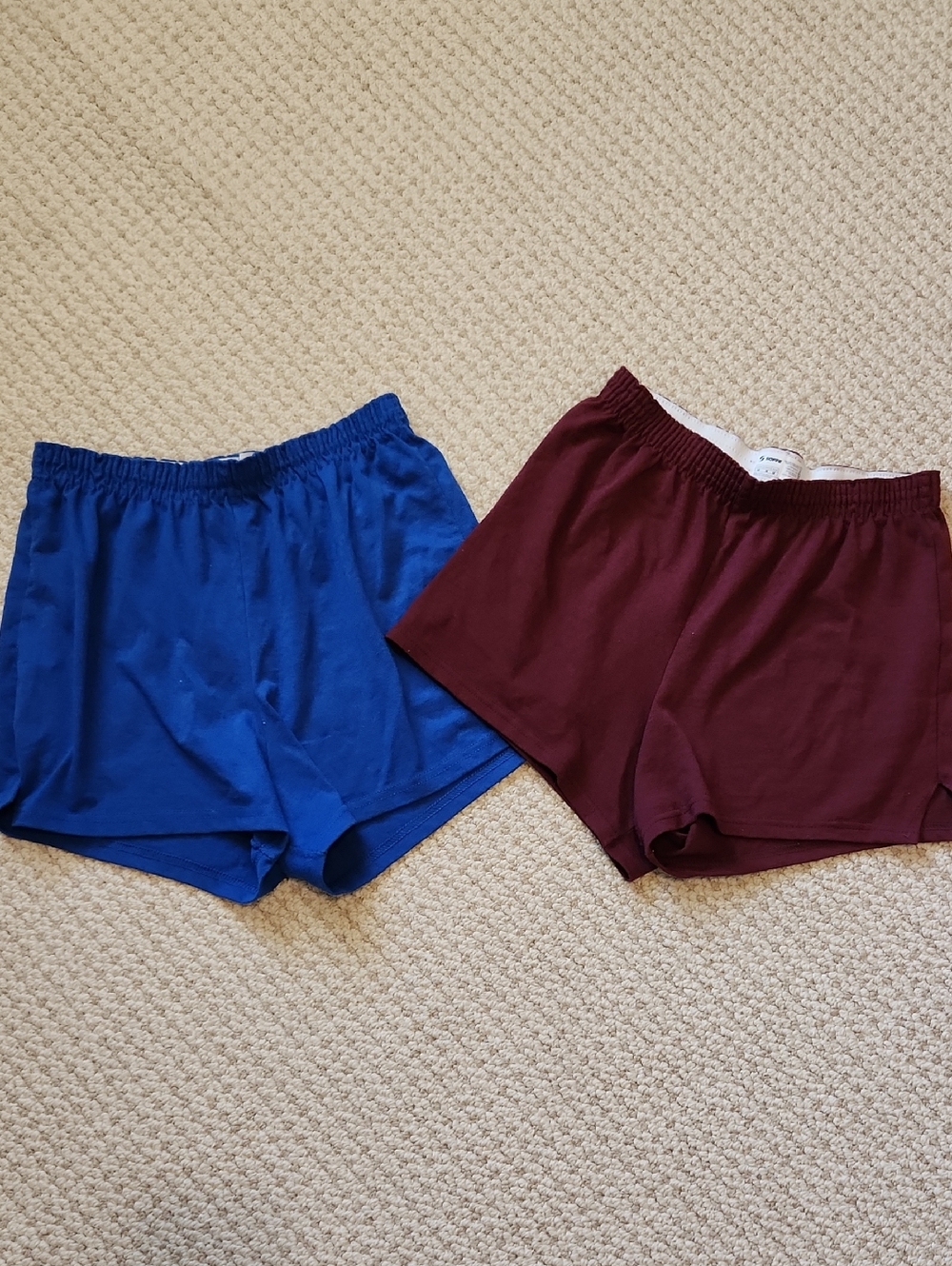 Soffe Burgundy And Blue Elastic Waist Lounge Shorts